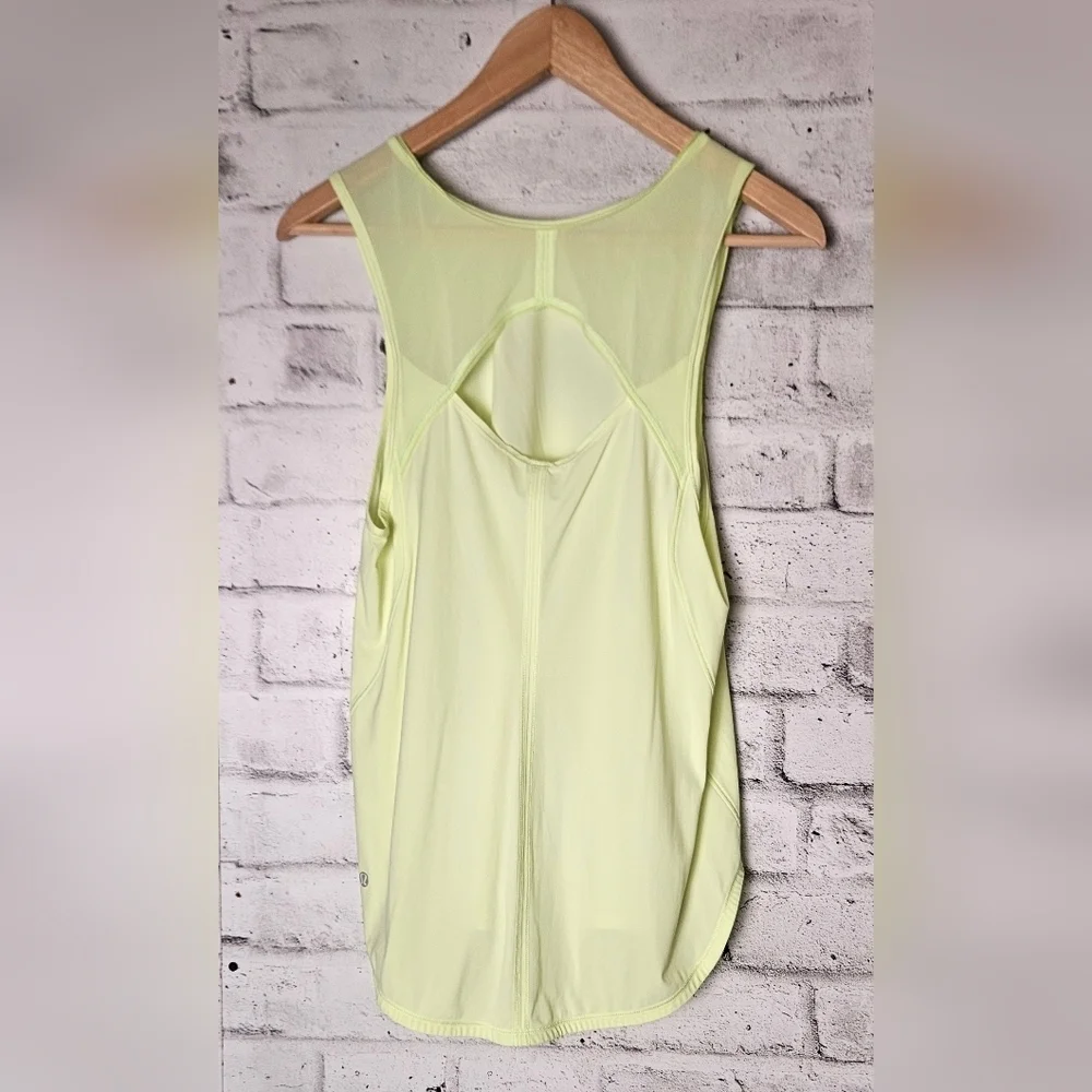 Lululemon Sculpt Tank Clear Mint Size 8 Mesh Back Lightweight Run Top - Picture 4 of 11